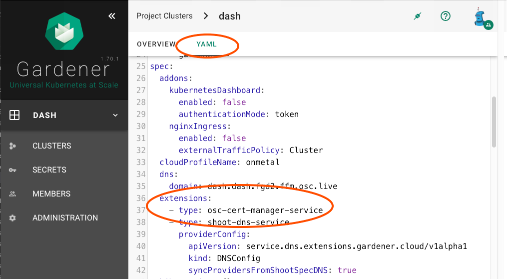 Editing Shoot manifest using the Dashboard