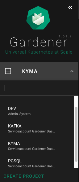 gardener-dashboard-projects